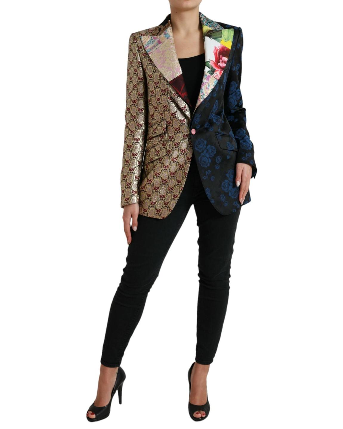 FloralPrint Brocade Blazer Patchwork - Multicolor Suits main product photo