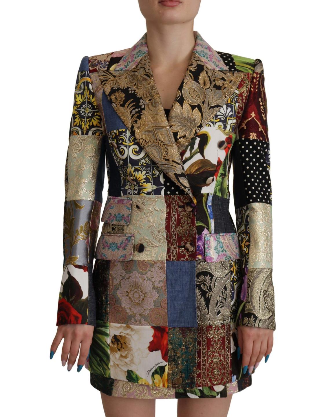 Patchwork Brocade Blazer JKT3310 - Multicolor Suits main product photo