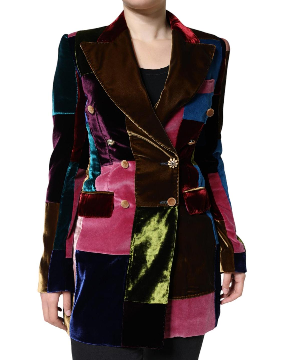 Velvet Patchwork BlazerModel JKT4180 - Multicolor Suits main product photo
