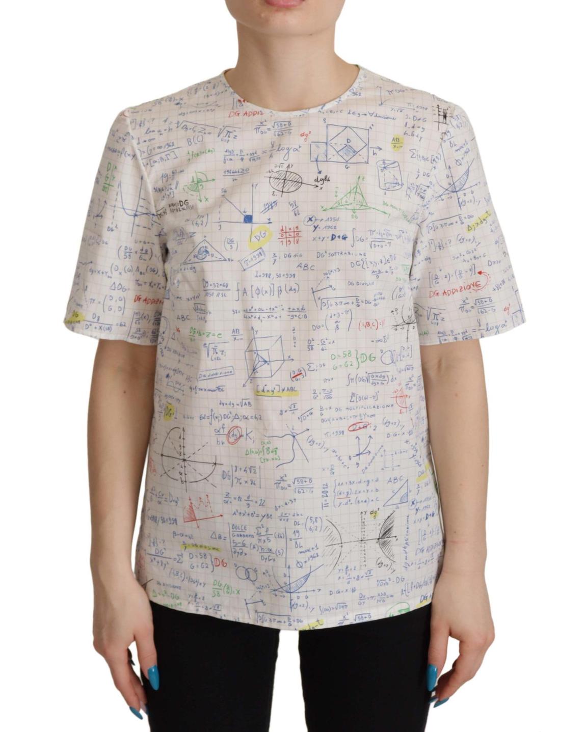 Dolce Gabbana Math Print Tshirt Wo - White Tops main product photo