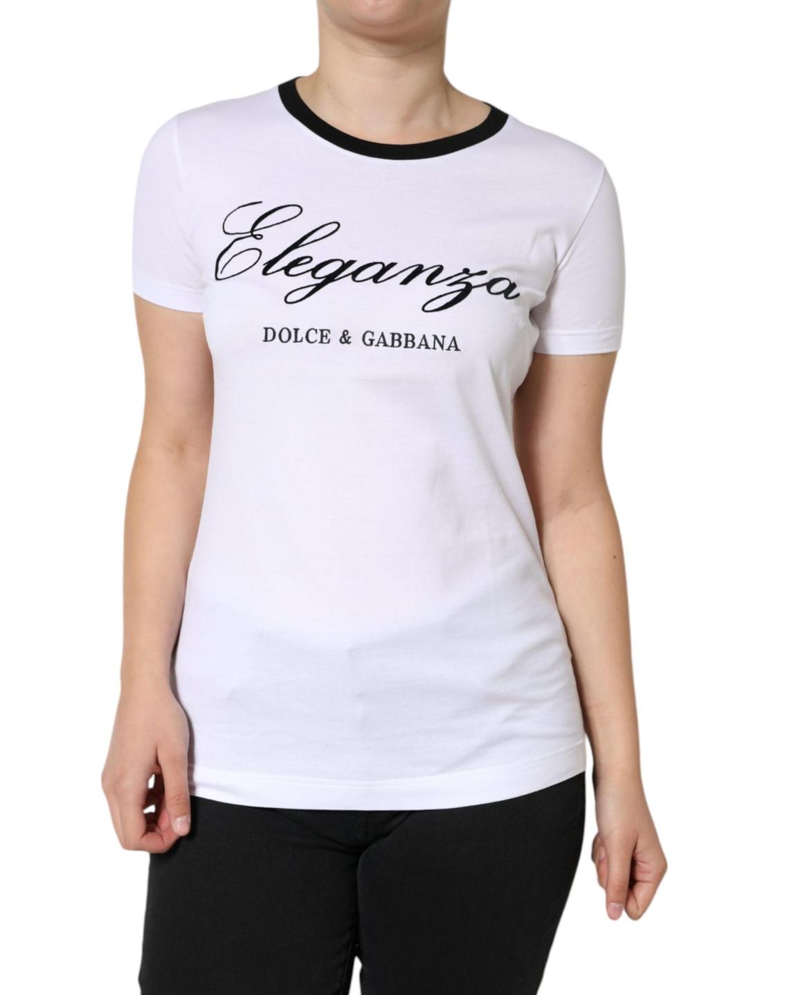 Eleganza TeeShort Sleeves Crew Neck Wo - White Tops main product photo