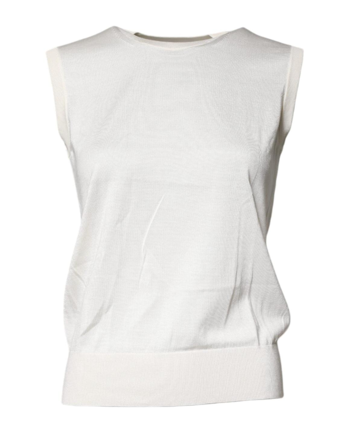 Sleeveless Knit Top - Cream Tops main product photo