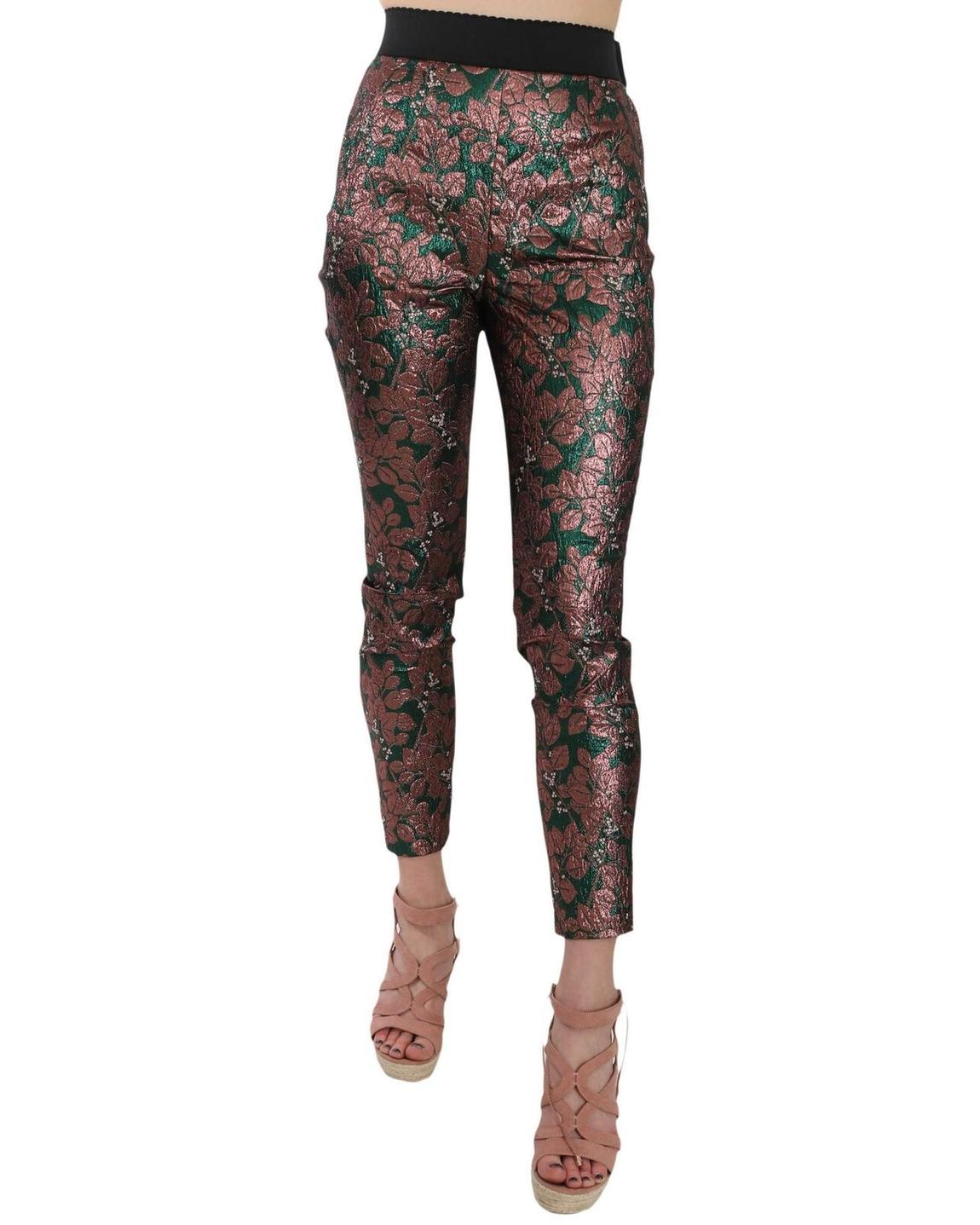 Floral Brocade Trousers Style PAN70014 Wo - Multicolor Jeans main product photo