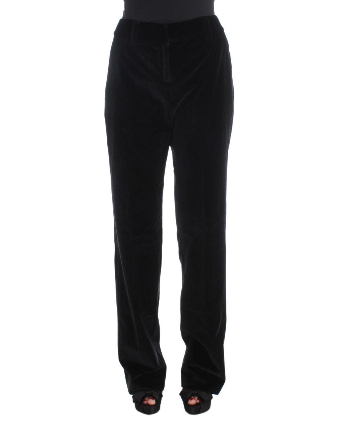 Velvet Trousers Classic Style Wo - Black Jeans main product photo