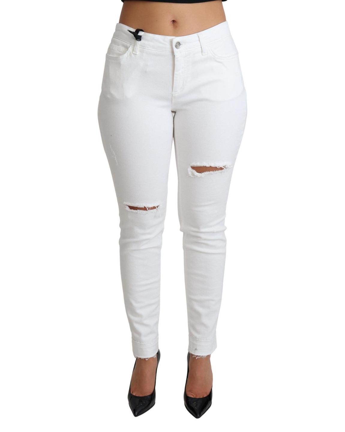 Ripped Skinny Jeans White Distressed Wo Jeans main product photo