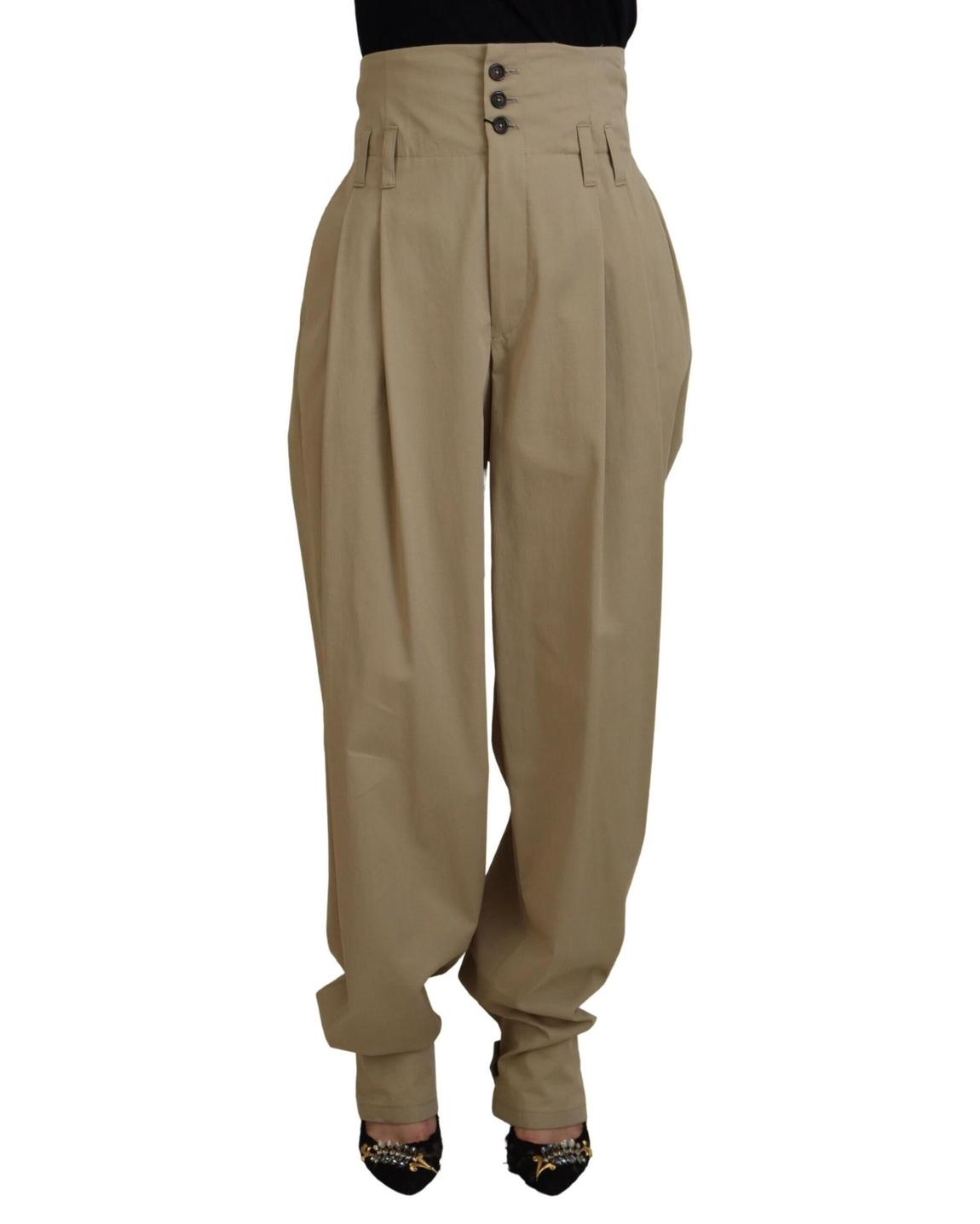 HighWaist Pleated Trousers PT0178 Wo - Brown Jeans main product photo