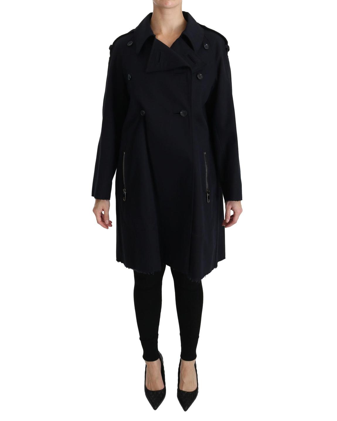 Dolce Gabbana Double Breasted Wool Coat - Blue Jackets main product photo