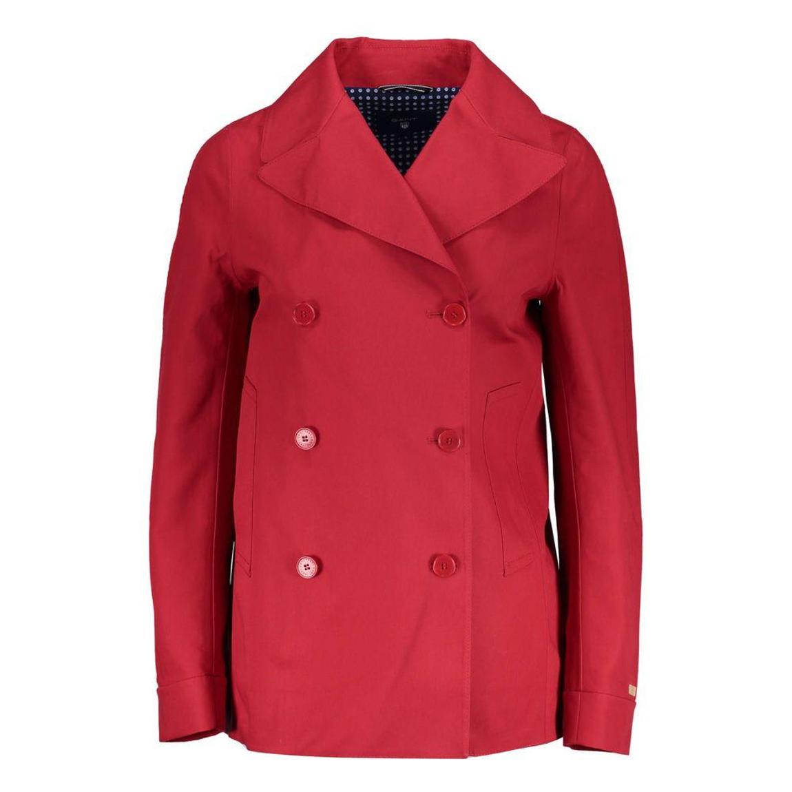 Red Peacoat Double Breasted GA24148 Wo - Pink Jackets main product photo