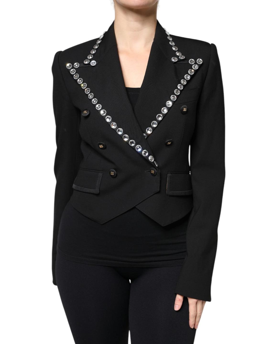 DoubleBreasted Crystal BlazerModel JKT3739 Wo - Black Jackets main product photo