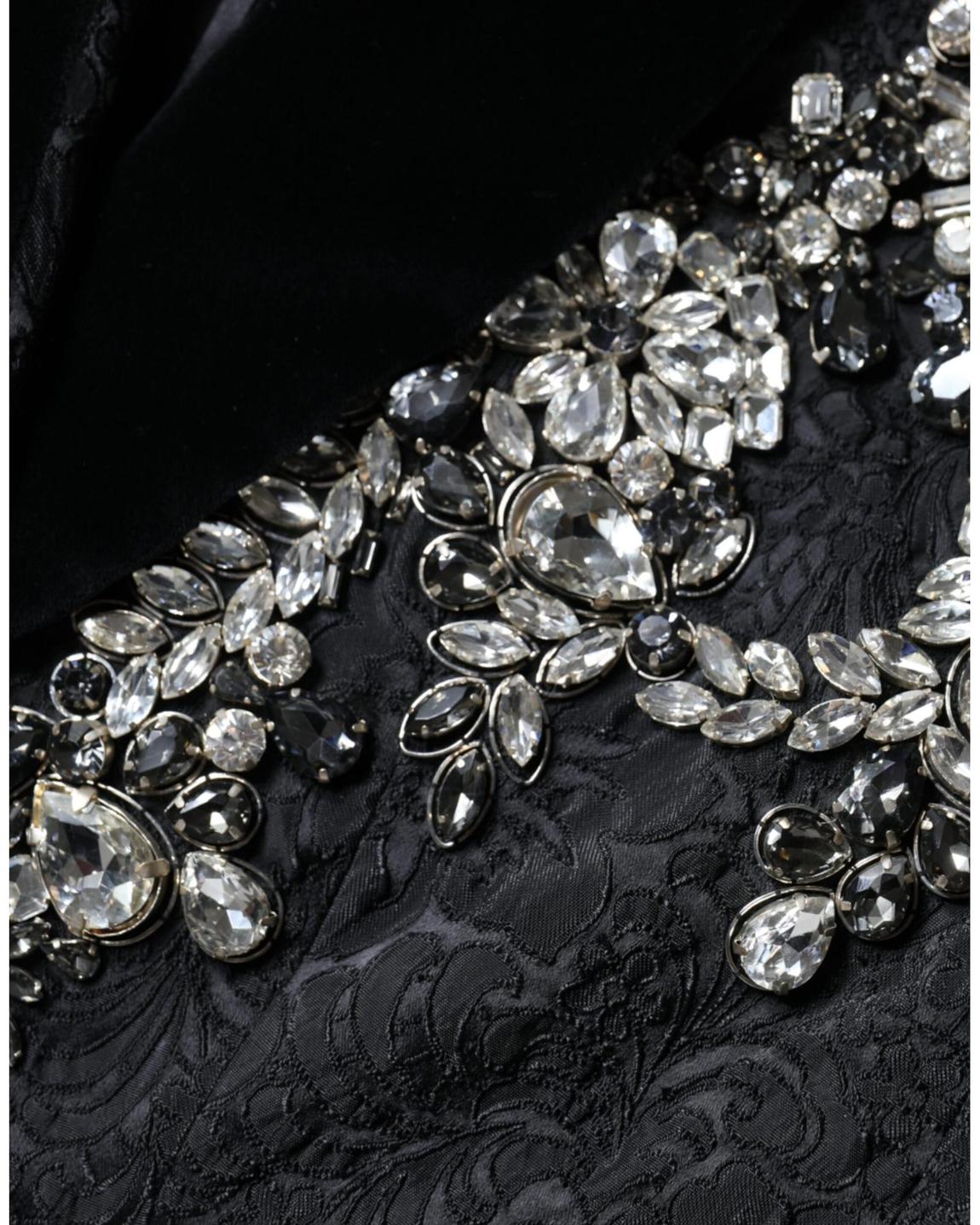 Dolce Gabbana Embellished Velvet Collar Jacket - Black Jackets main product photo