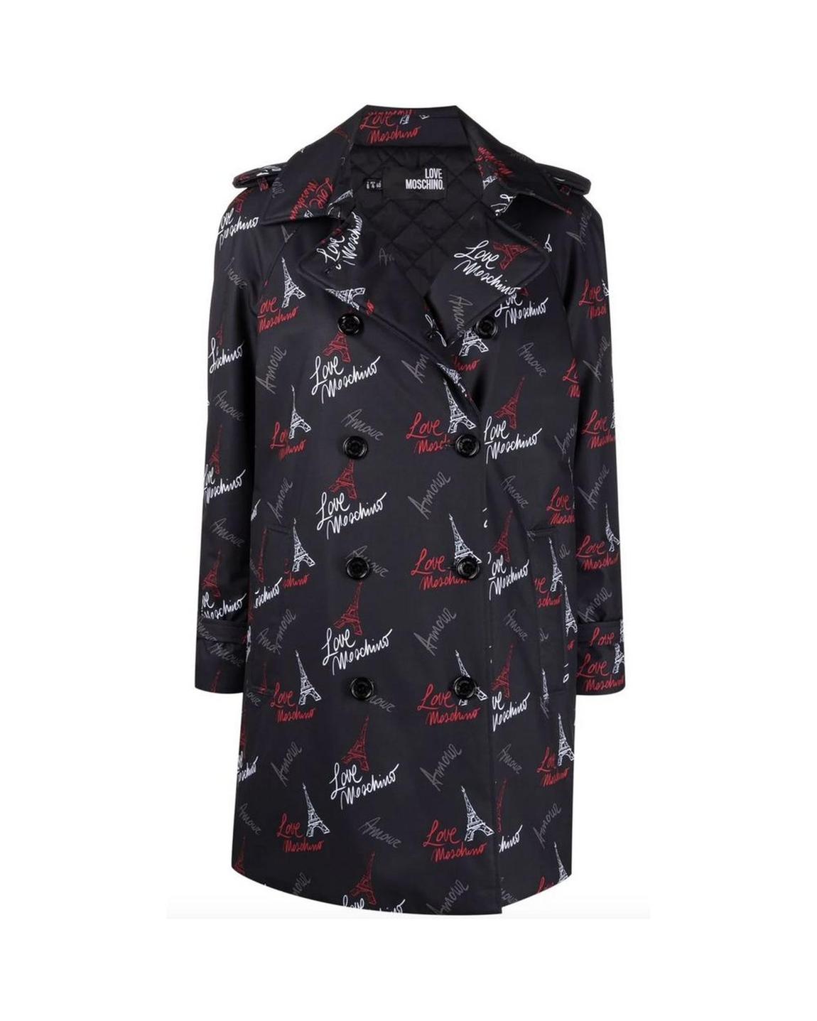 Parisian Print Trench Coat Model LO6947 Wo - Black Jackets main product photo