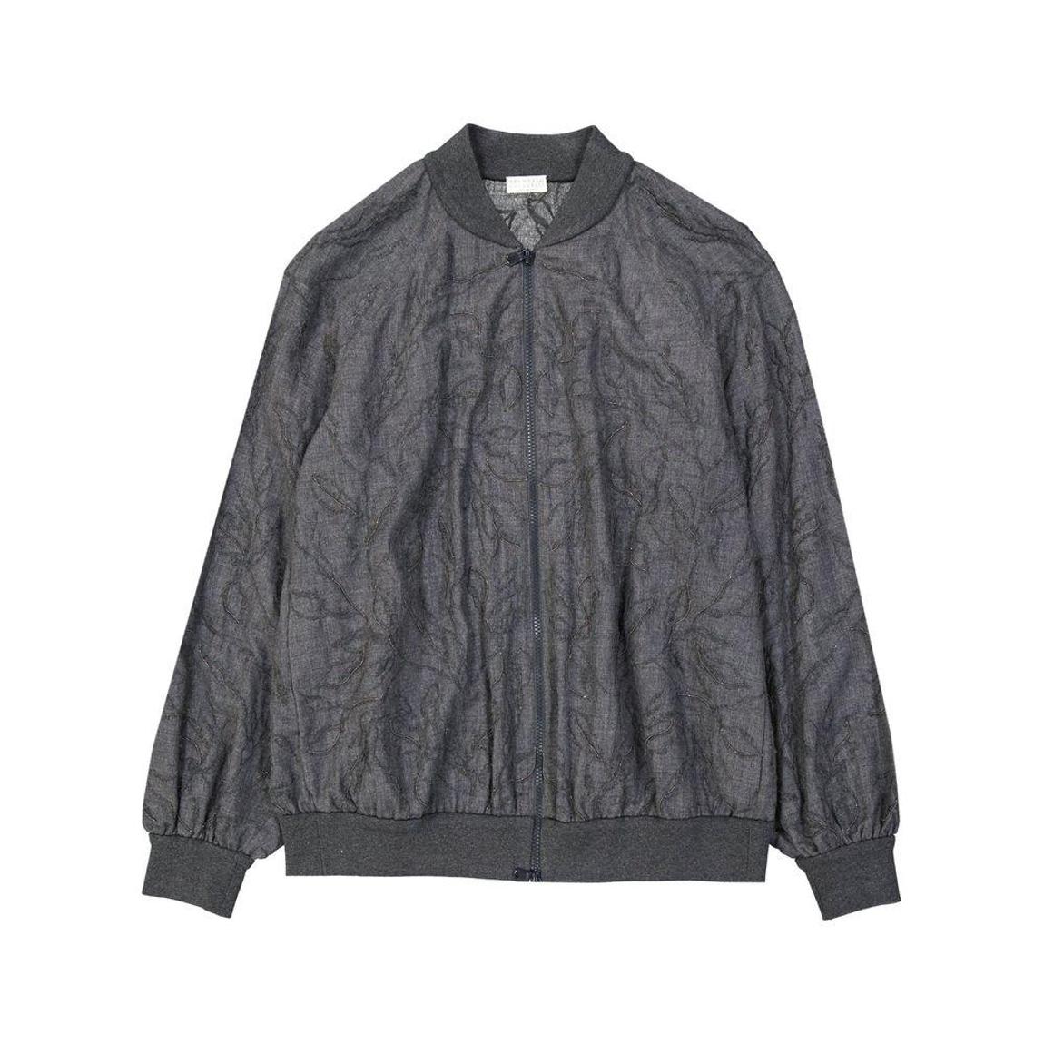 Luxurious Virgin Wool Jacket with Ribbed Trims and Front Zip Closure main product photo