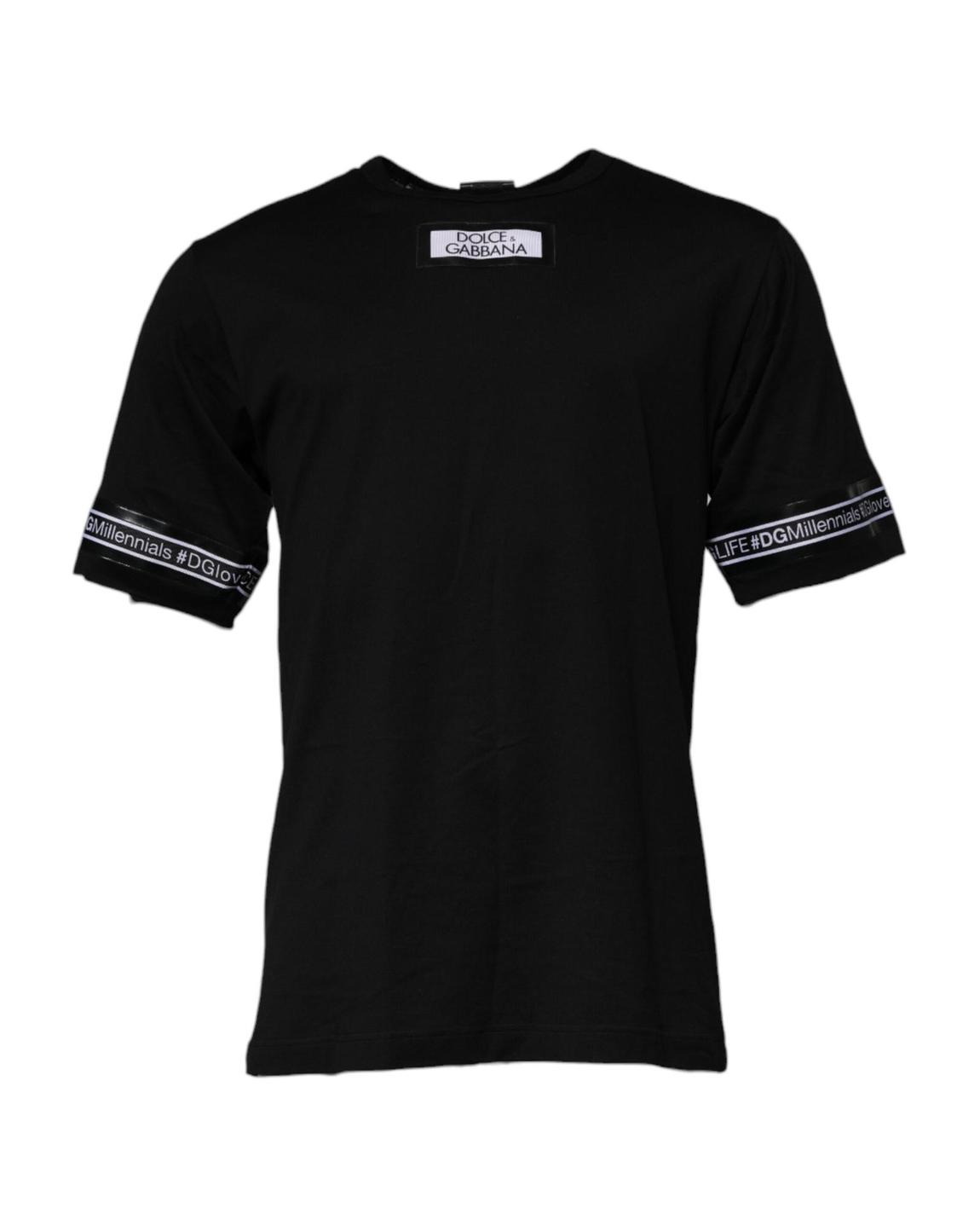 Short Sleeve Crew Neck TShirt - Black T-Shirts main product photo