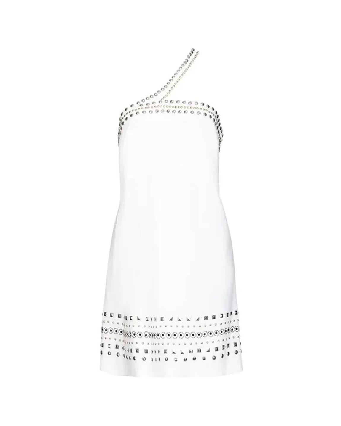 OneShoulder Mini Dress Studded Detail Wo - White Dresses main product photo