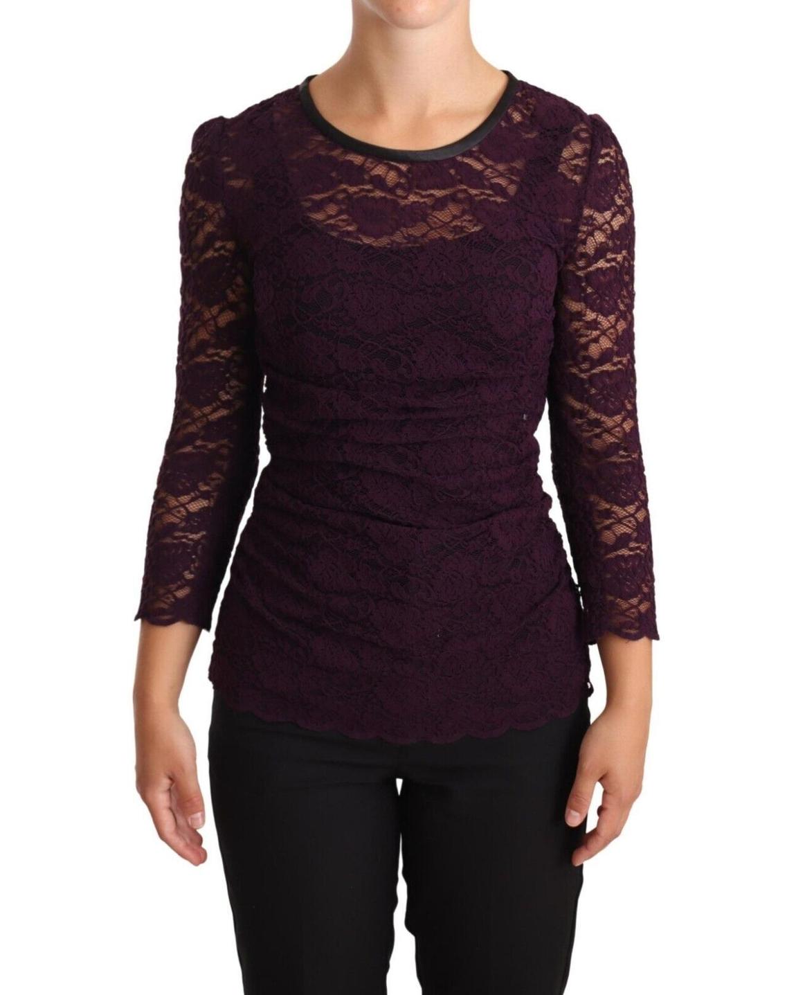 Dolce Gabbana Lace Top Purple Wo Tops main product photo