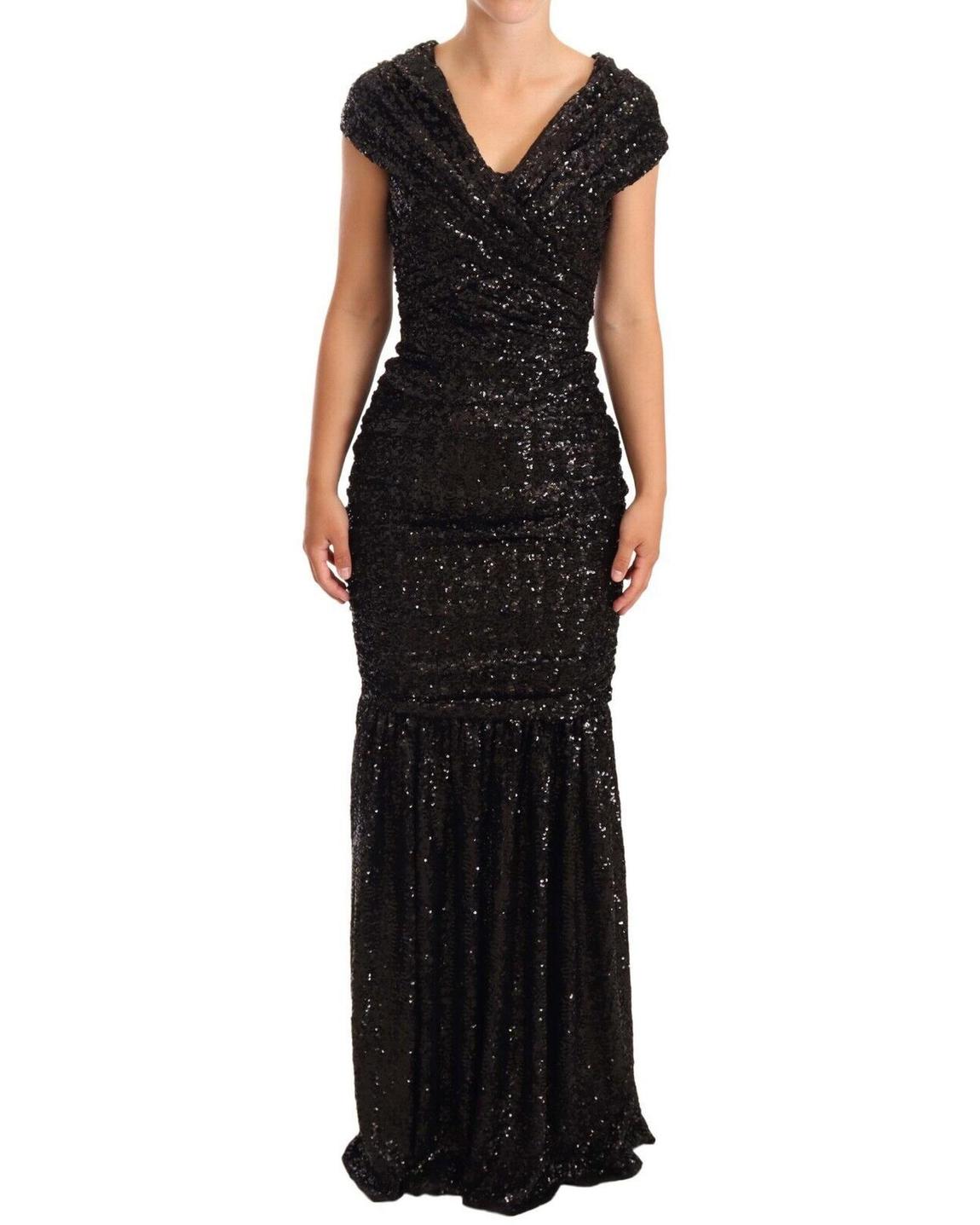 Sequin Evening Dress - Black Dresses main product photo