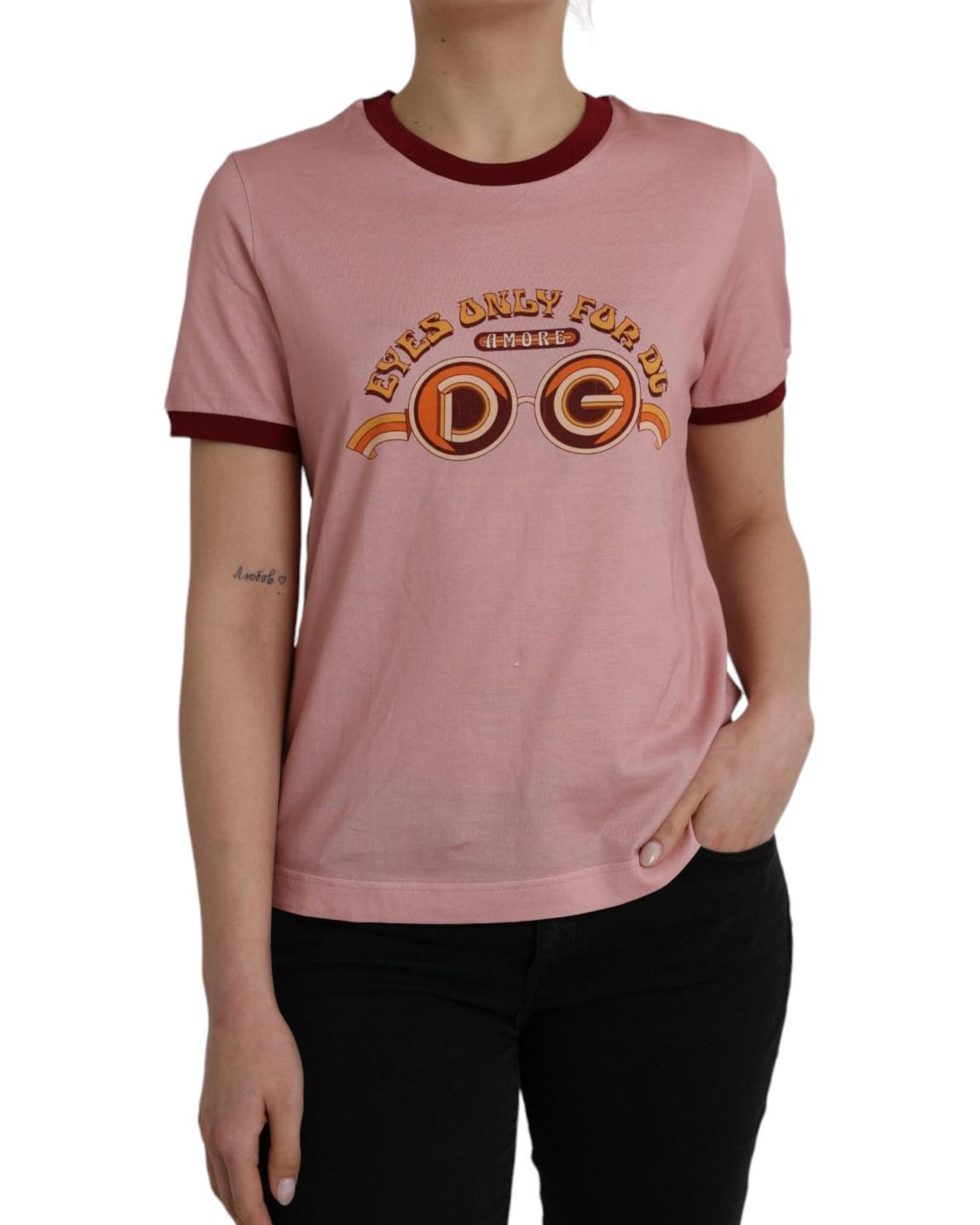 Amore TShirt Short Sleeve Crew Neck Top Wo - Pink Tops main product photo