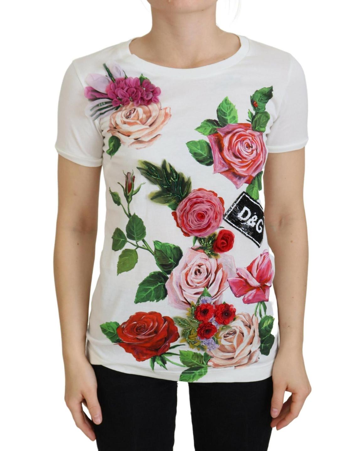 Floral Print TShirt TSH83151 - White Tops main product photo