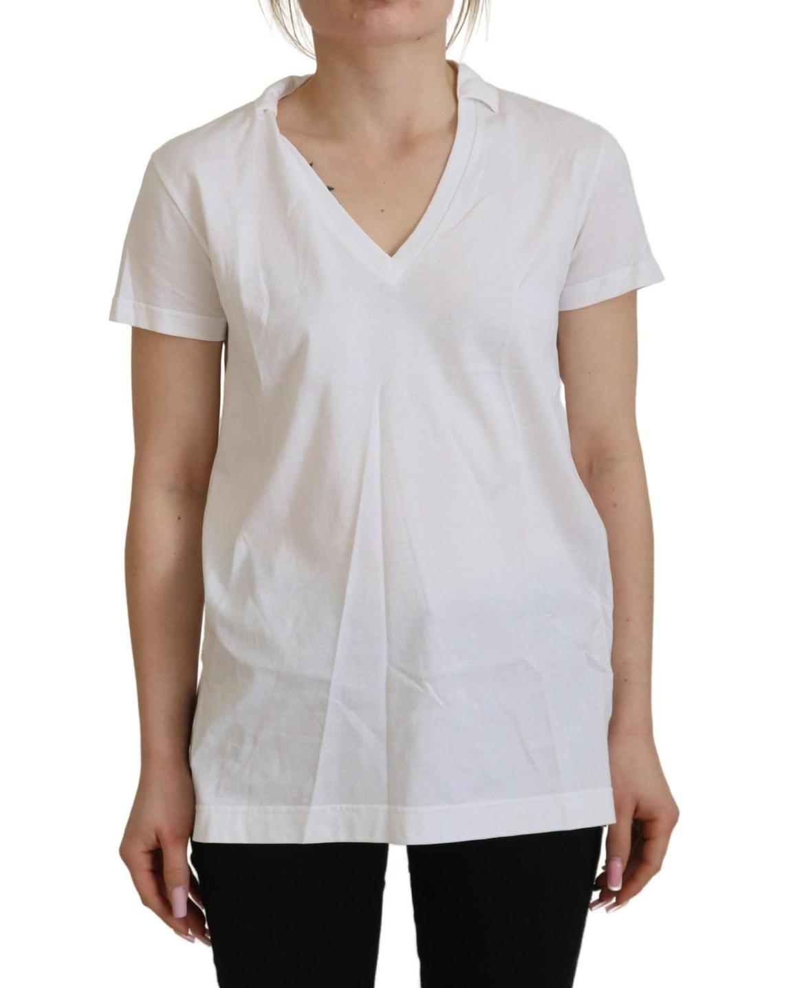 Pearl Chain Detail Polo Shirt - White Tops main product photo