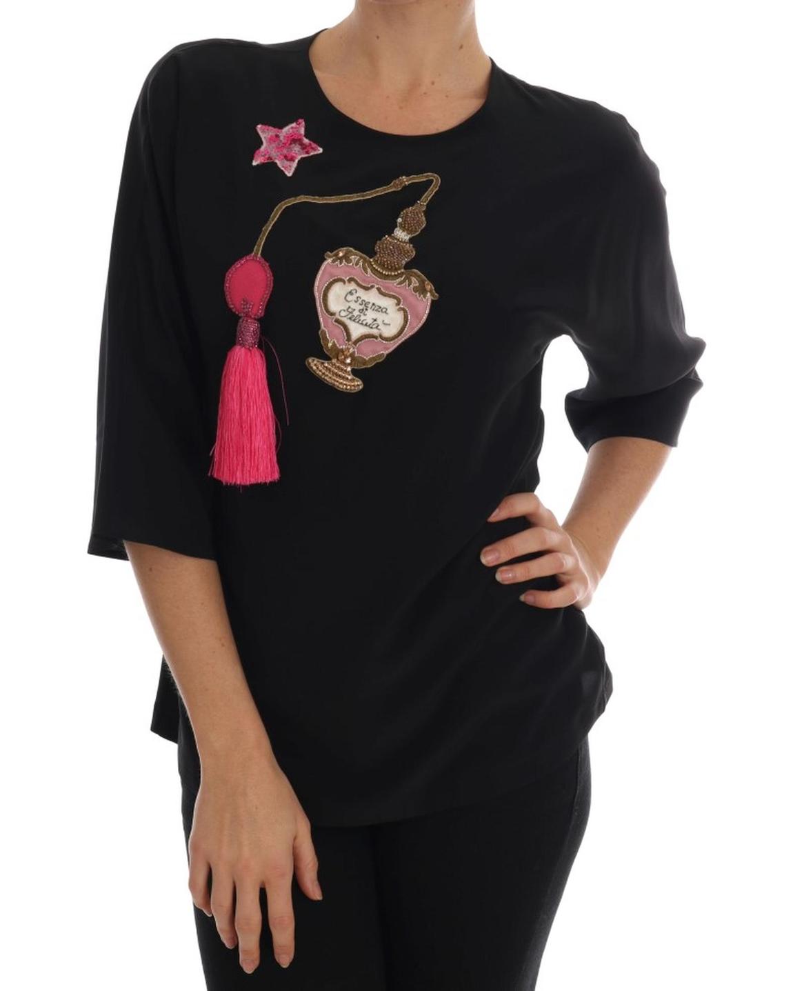 Dolce Gabbana TSH1742 Embellished Top Wo - Black Tops main product photo