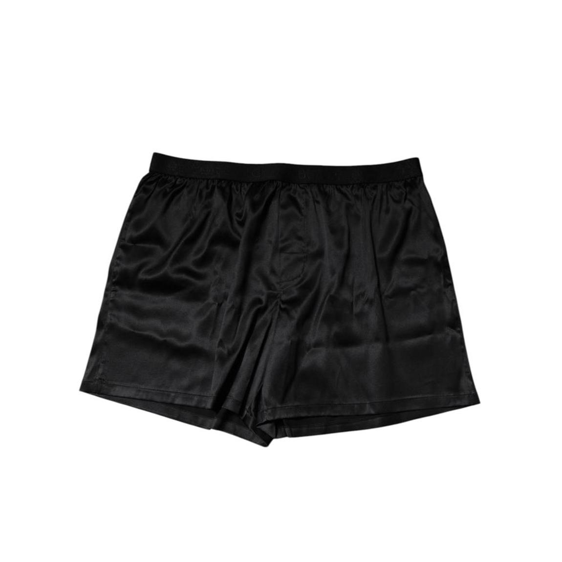 Silk Boxer Shorts with Elastic Waistband and Logo Detailing - main product photo