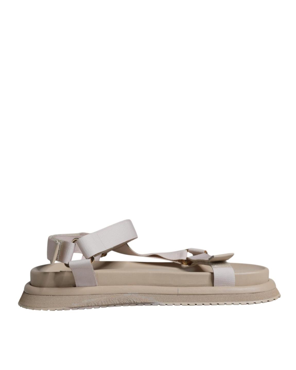 Leather Sandals Beige Casual Style Men main product photo