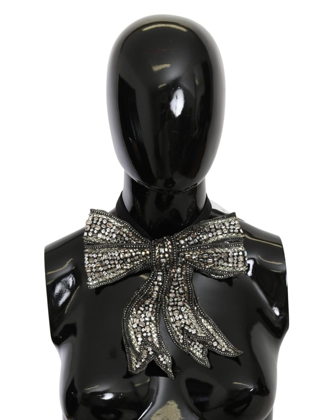 Dolce Gabbana Crystal Bow Necklace Wo - Silver Miscellaneous main product photo