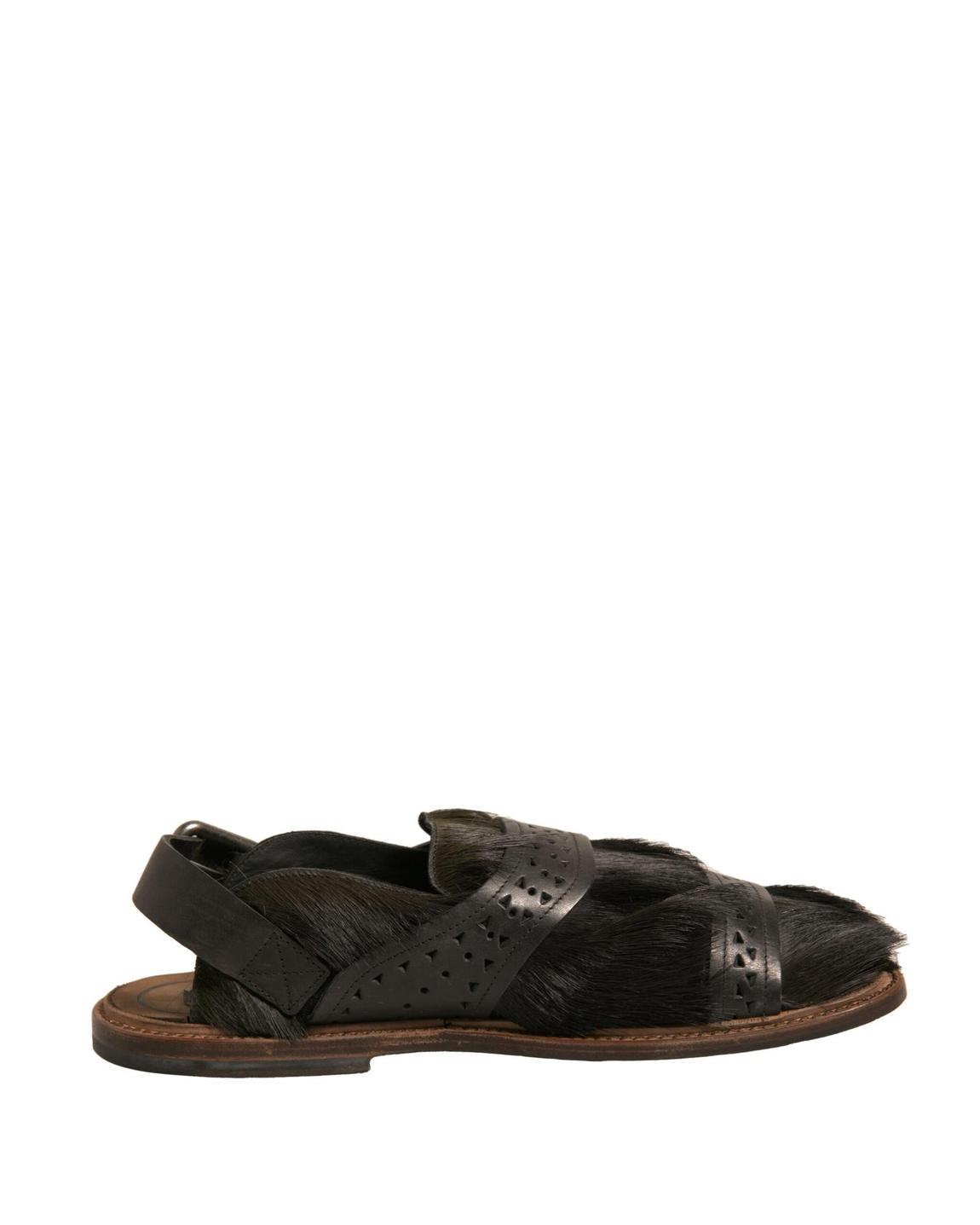 Hair Calf Leather Sandals ModelHaircalf - Green main product photo