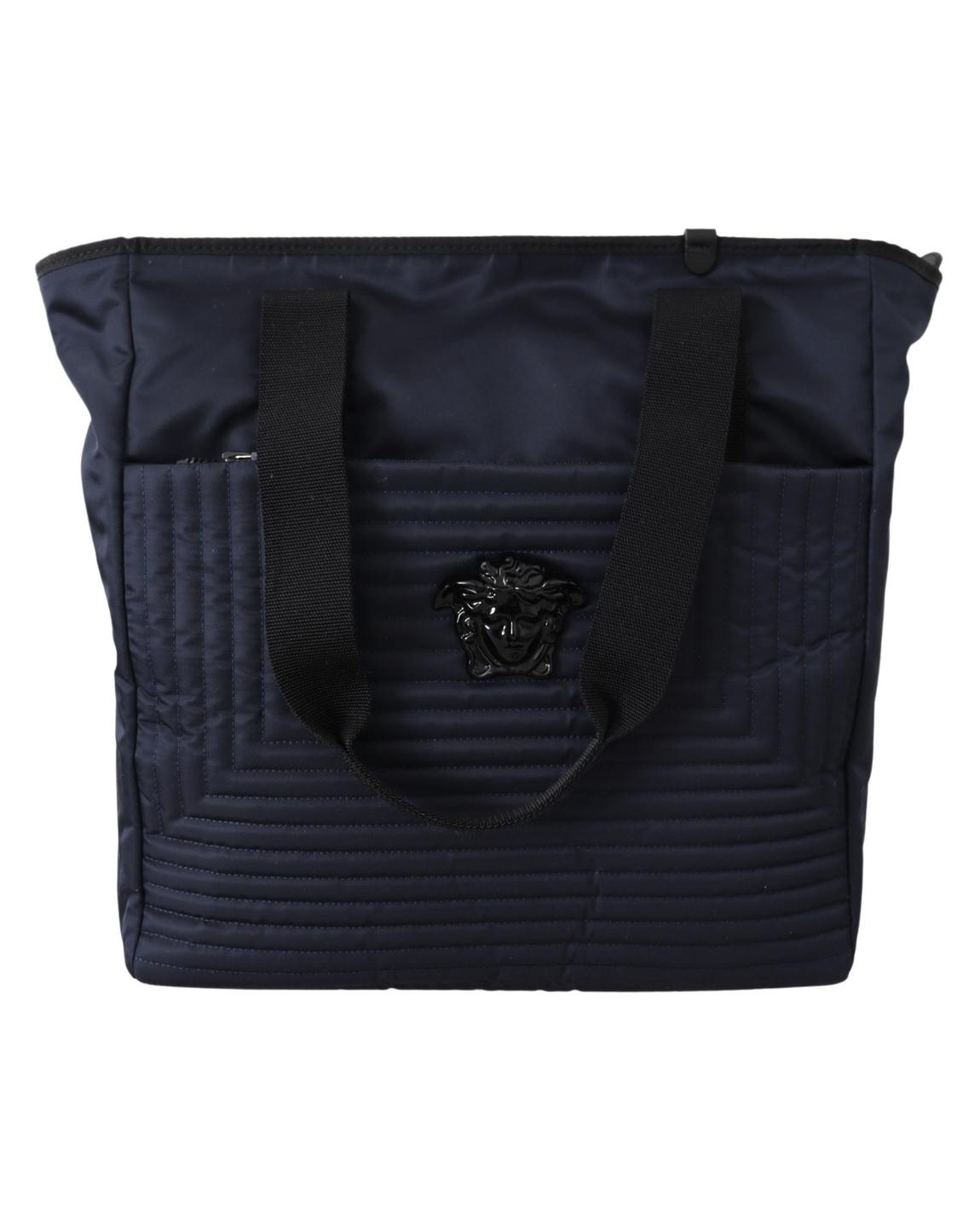 Medusa Quilted Tote Navy - Blue Tote Bags main product photo