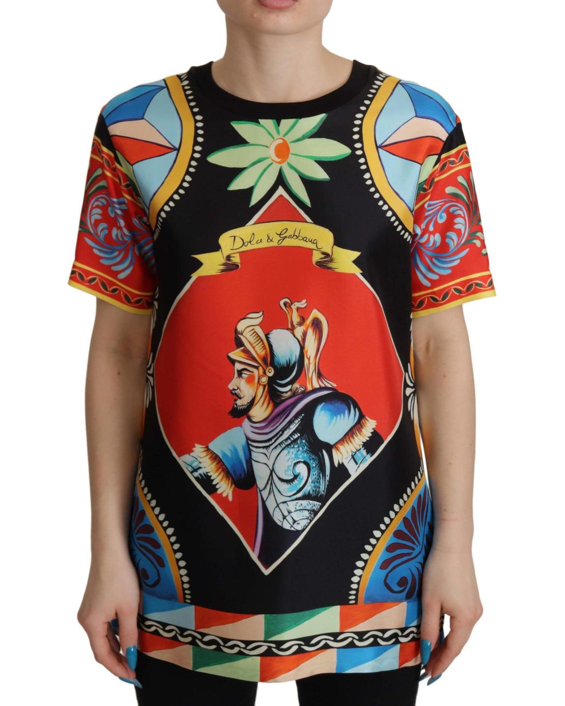 Printed Silk TShirt TSH7814 - Multicolor Tops main product photo
