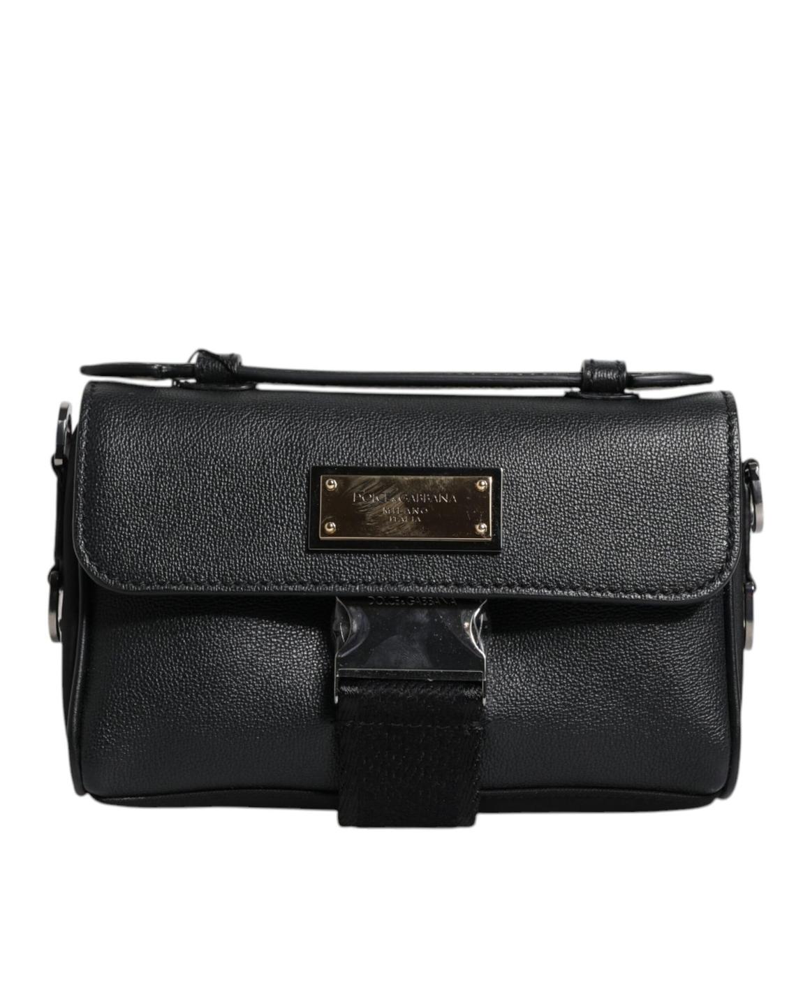 Structured Buckle Shoulder Bag - Black main product photo