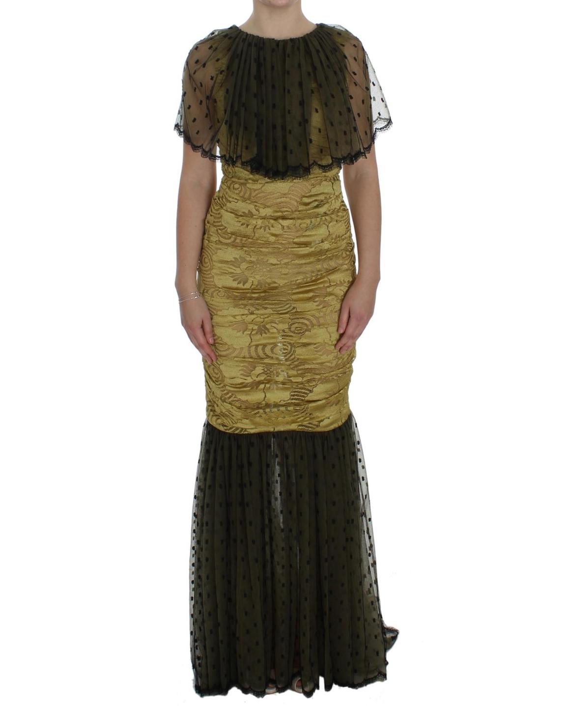 Dolce Gabbana Gown Mermaid Style Short Sleeves - Yellow Dresses main product photo