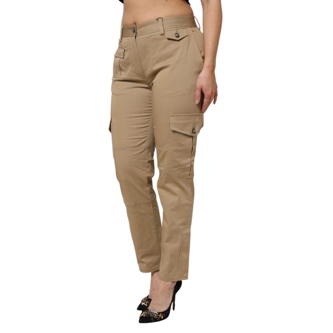 Cotton Cargo Tapered Pants Wo - Brown Jeans main product photo