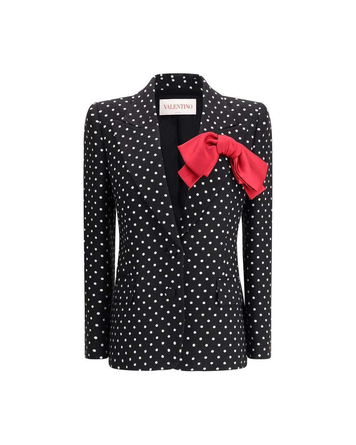 Polka Dot Bow Blazer Wo - Black Suits main product photo