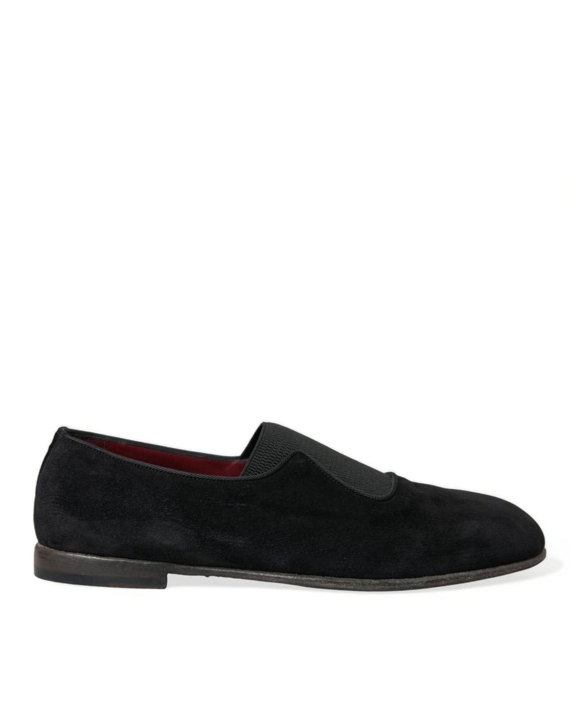 Suede SlipOn Loafers - Black main product photo