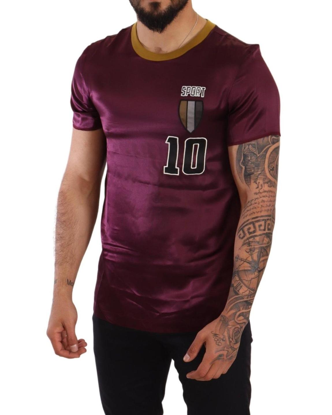 Burgundy Satin TShirt Sport Style- Purple T-Shirts main product photo