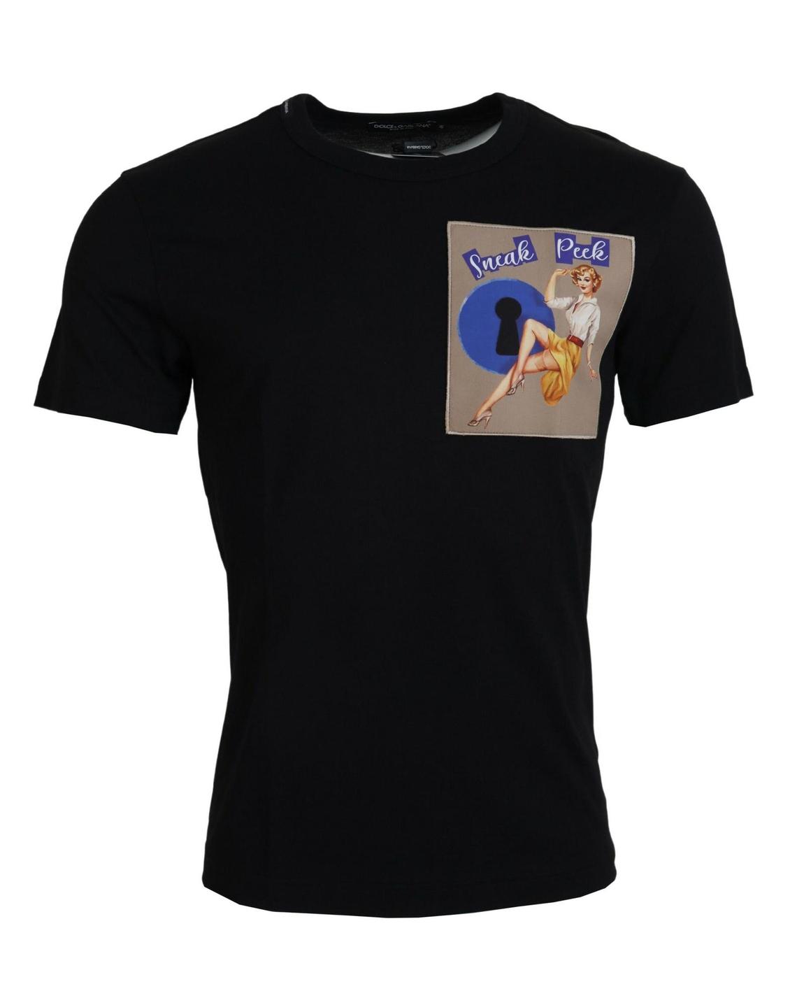 Sneak Peek Keyhole Graphic Tee - Black T-Shirts main product photo