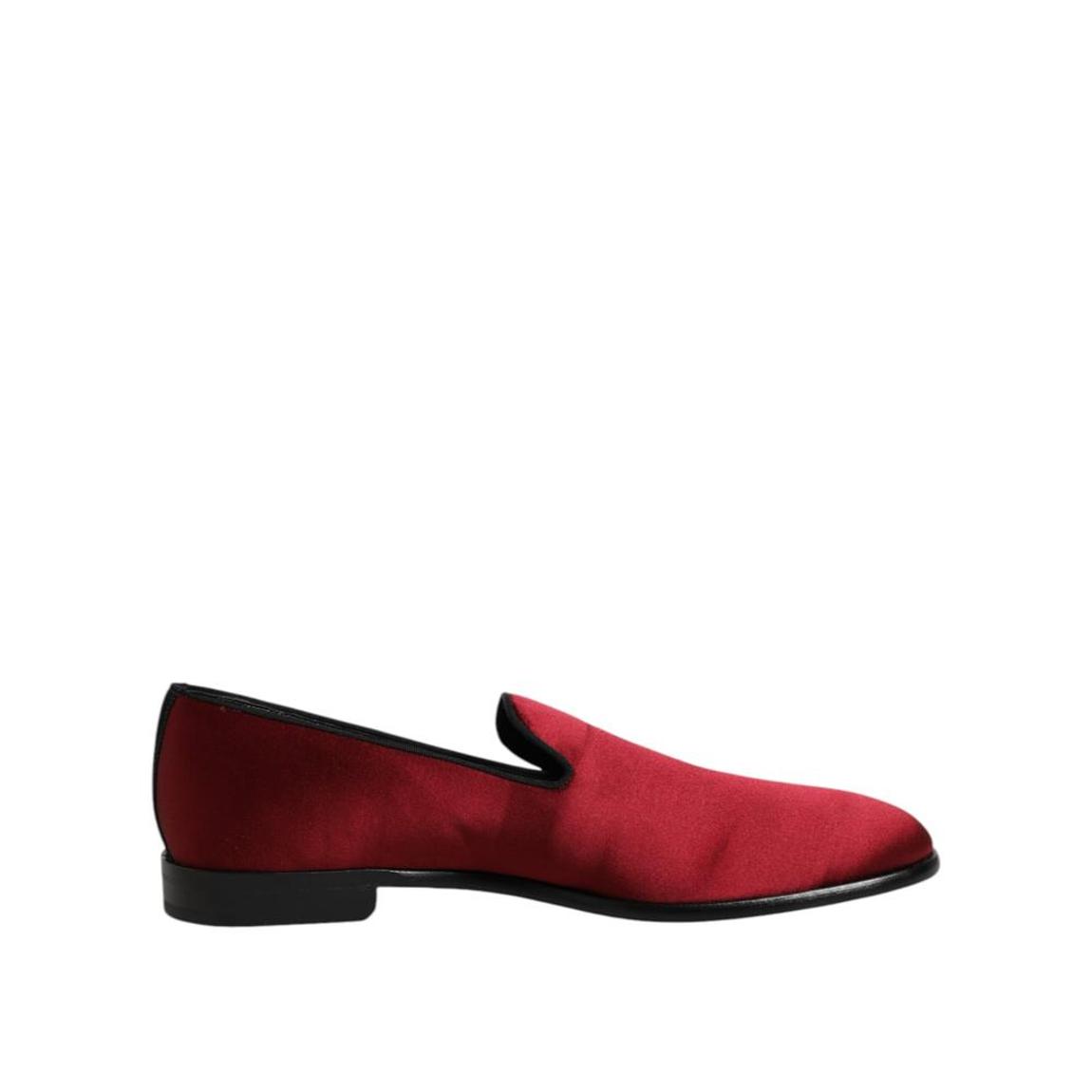 Velvet Slip On Loafers with Leather Sole - Red main product photo