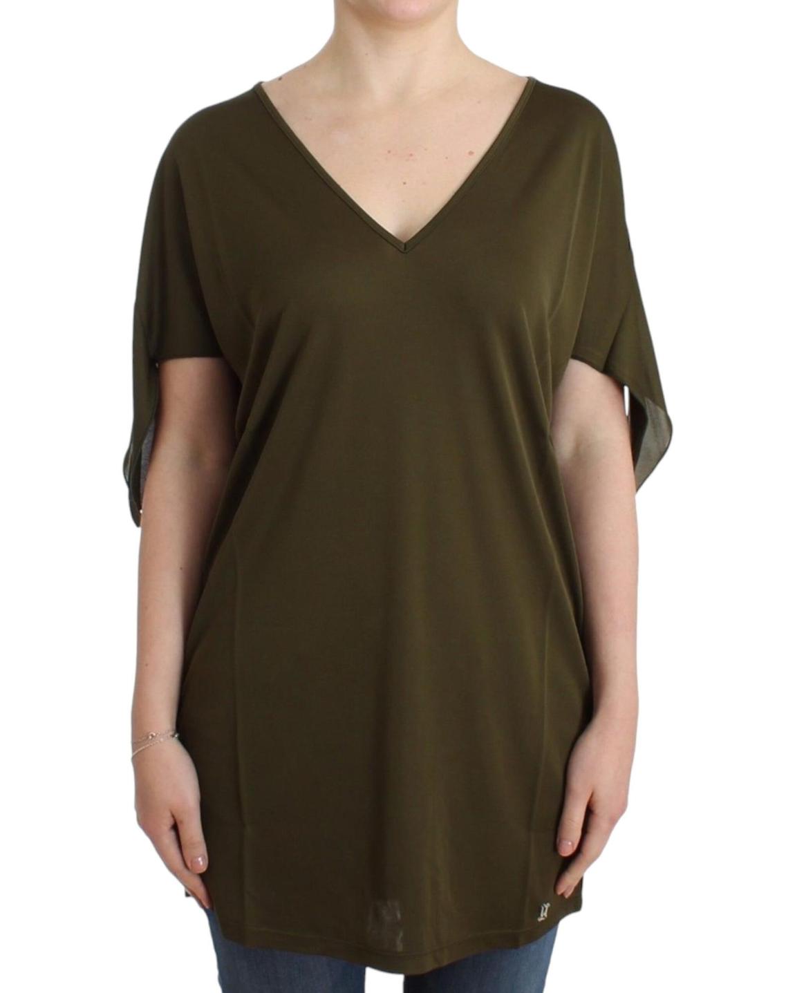 John Galliano Tunic Top Relaxed Fit VNeck - Green Tops main product photo