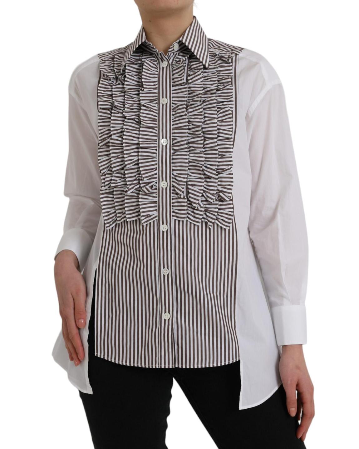 Long Sleeve Striped Shirt - White Tops main product photo