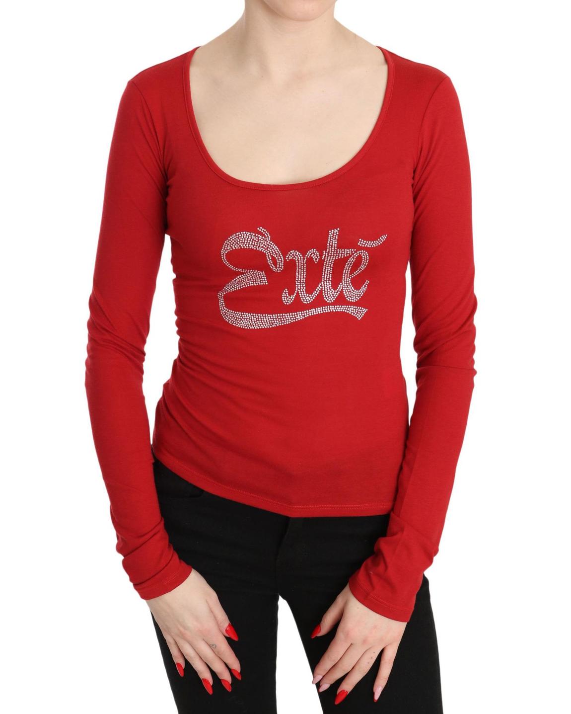 Long Sleeve Scoop Neck Top TSH3414 Wo - Red Tops main product photo