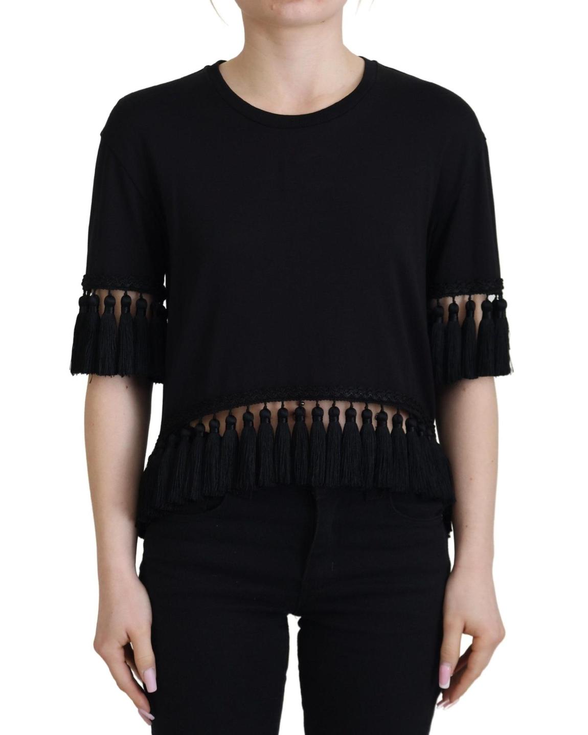 Dolce Gabbana Tasseltrimmed top - Black Tops main product photo