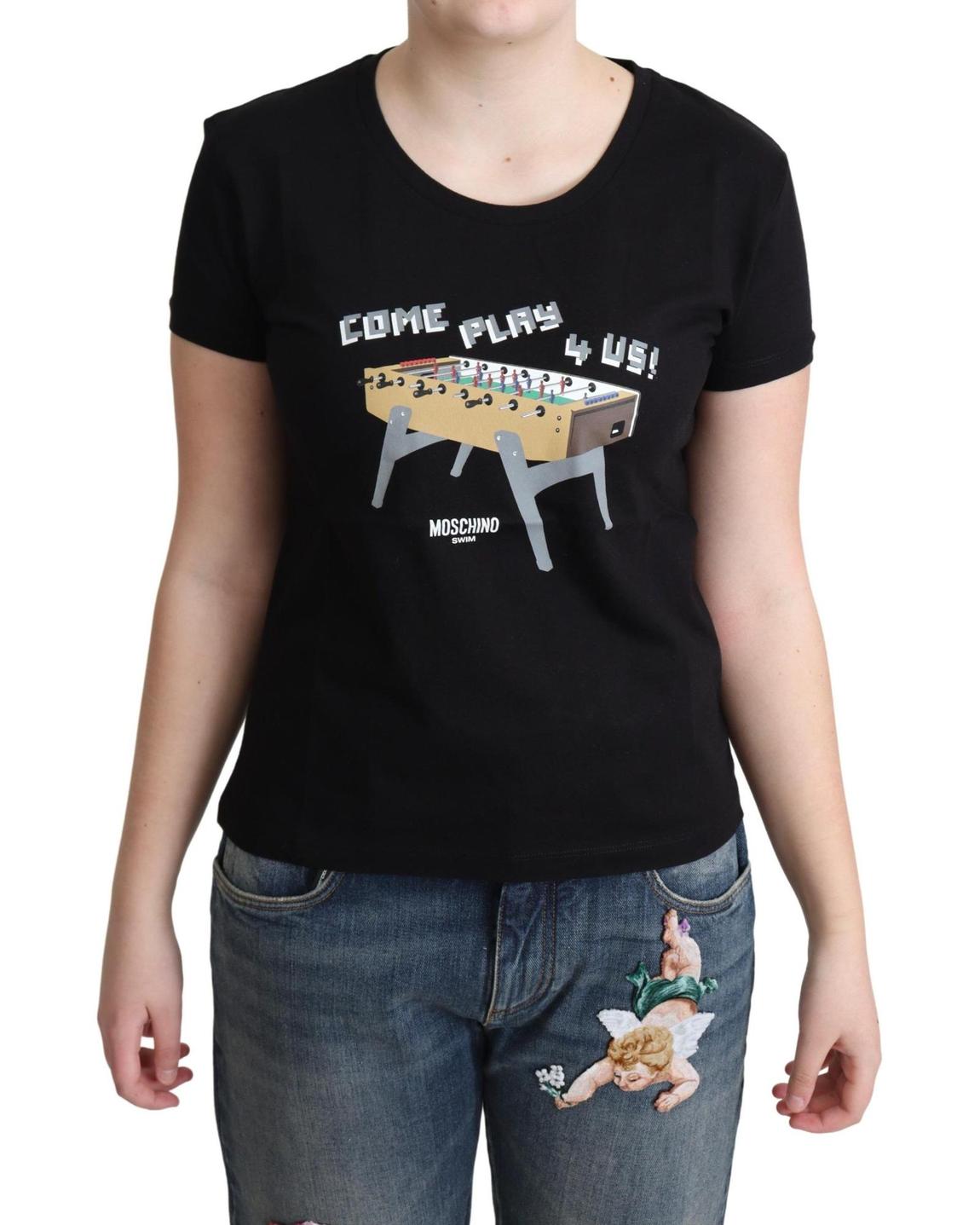 Moschino Foosball Tee Come Play 4 Us - Black Tops main product photo