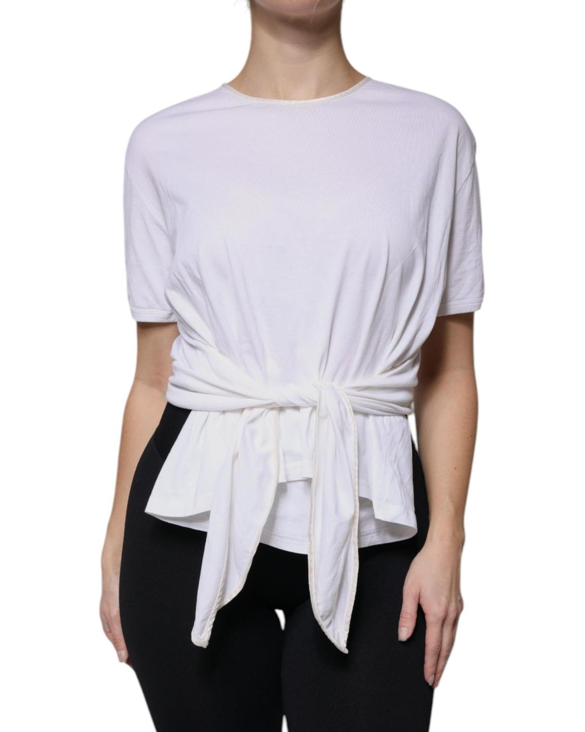 TieWaist Short Sleeve Top Wo - White Tops main product photo