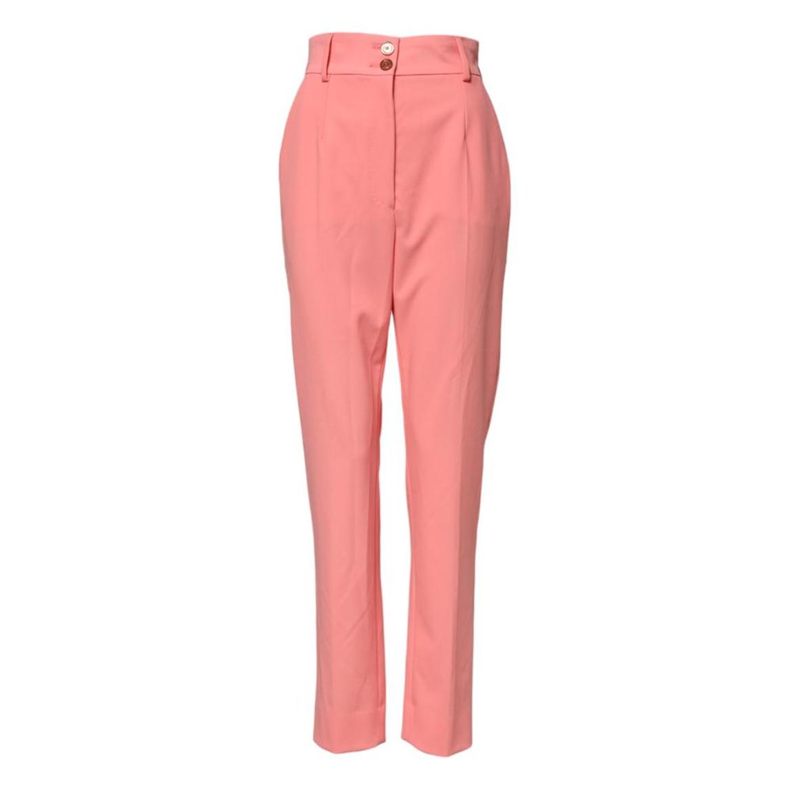 High Waist Tapered Dress Pants with Zipper Closure and Logo Details main product photo