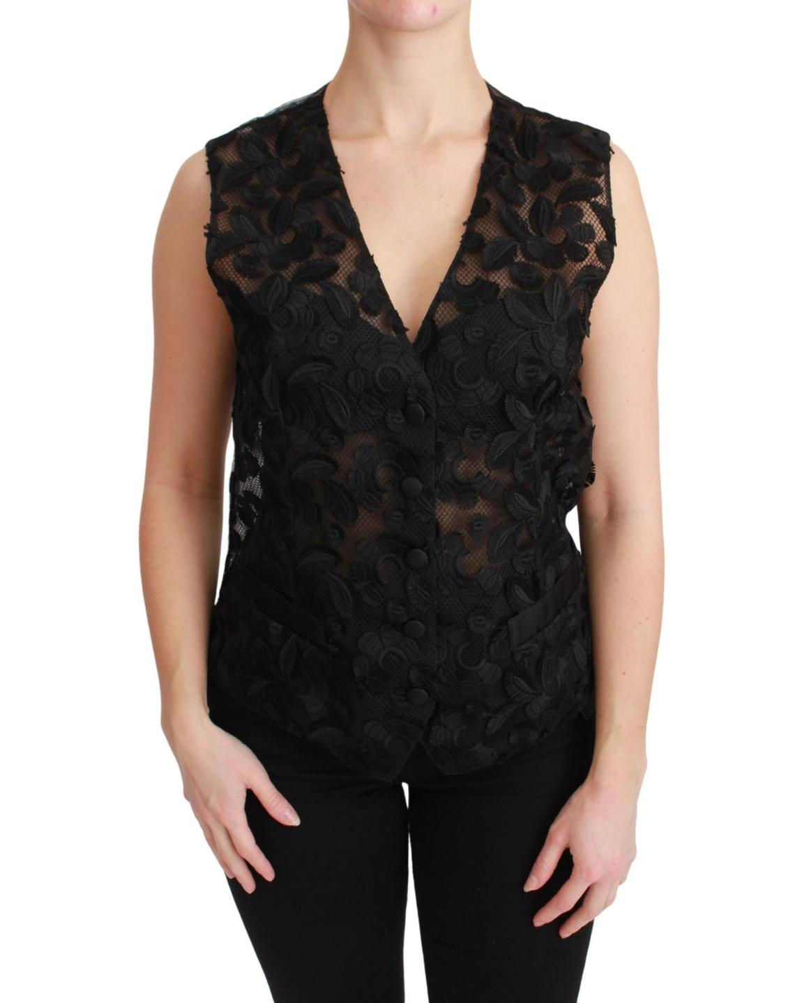 Dolce Gabbana Vest Sleeveless VNeck Wo - Black main product photo
