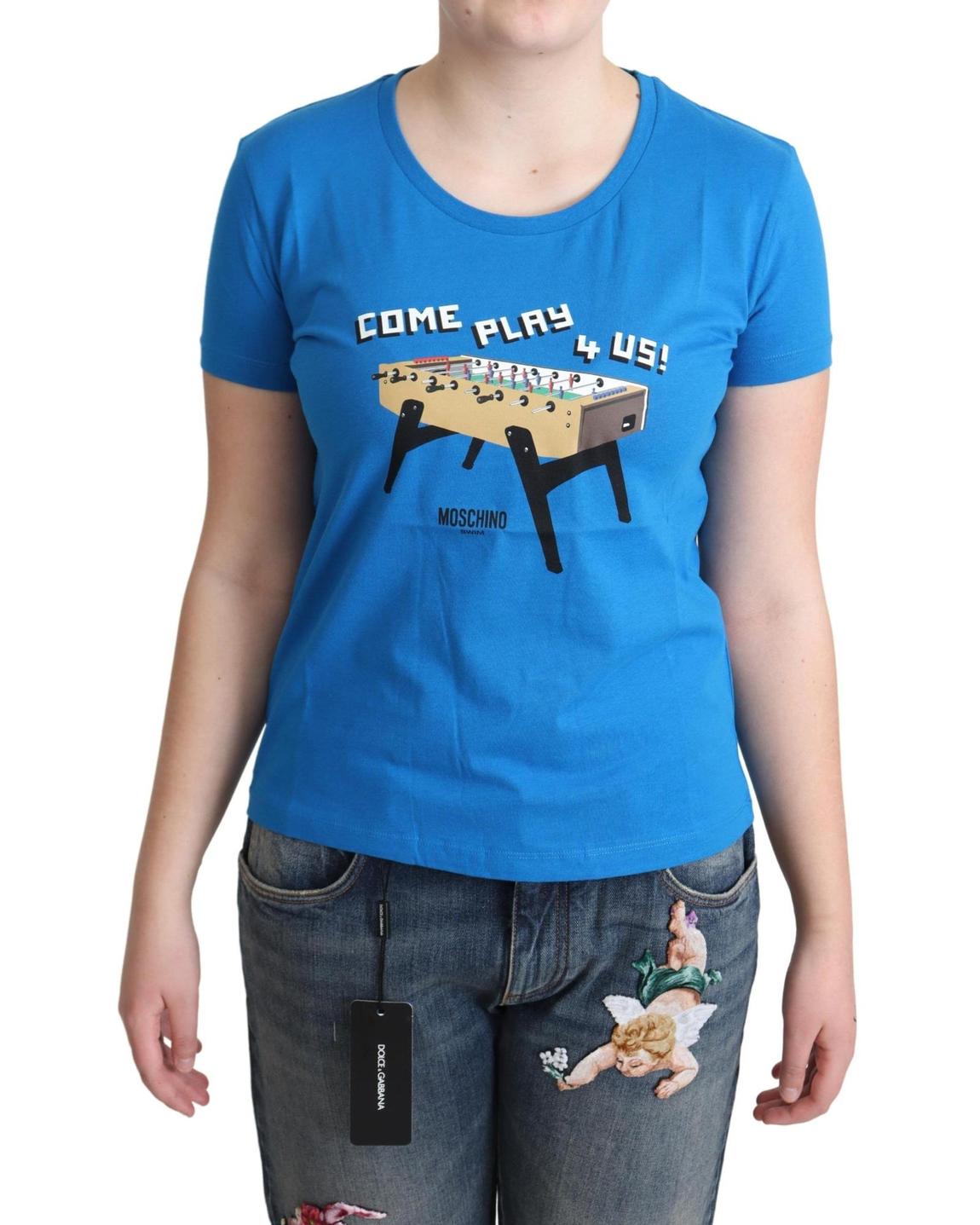 Moschino Foosball TShirt Blue Tops main product photo