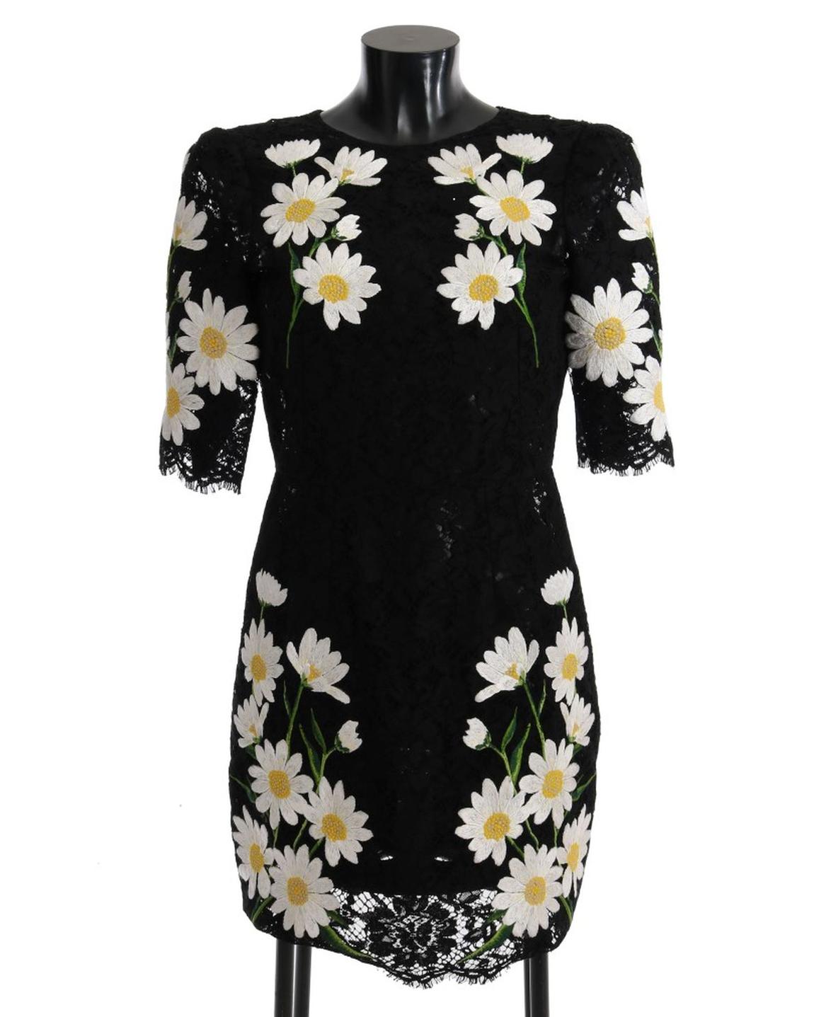Daisy Embroidered Lace Dress Wo - Black Dresses main product photo