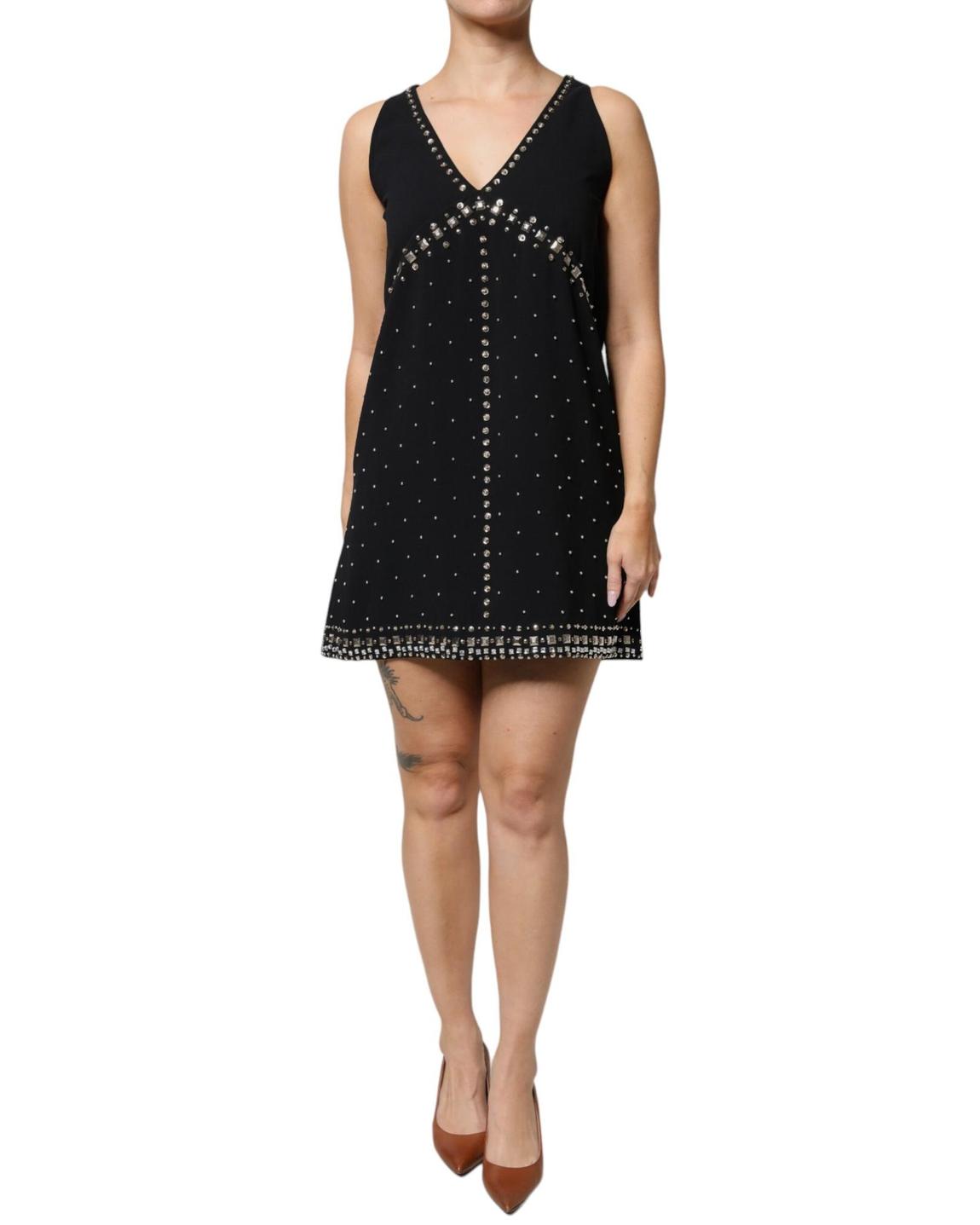 Mini Studded Party Dress - Black Dresses main product photo