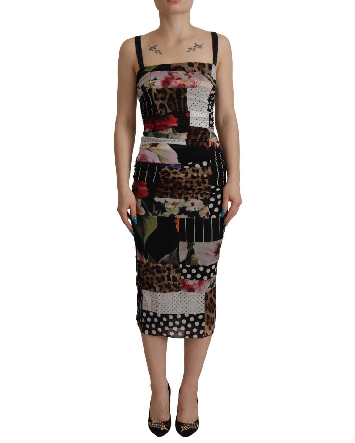 Patchwork Print Midi Dress Style DR28750 - Multicolor Dresses main product photo